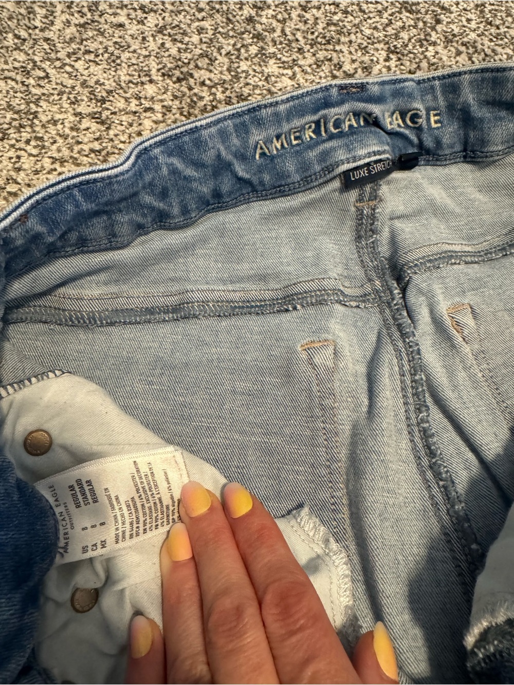 American Eagle Outfitters Light Blue High-Rise Flare Jeans, Size 8 - Picture 3 of 5